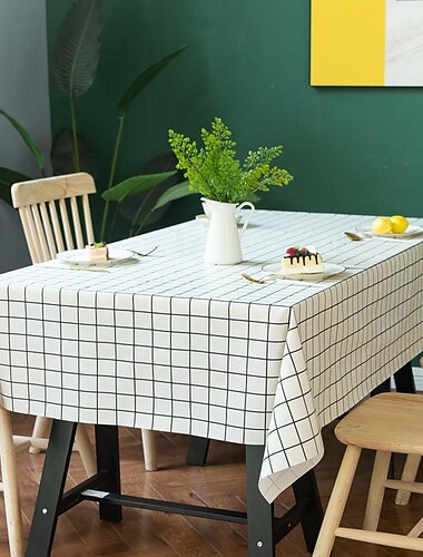  Nappe imperméable en vinyle, nappe de printemps, essuyable, couverture de table d'extérieur, toile cirée pour pique-nique, mariage, salle à manger, pâques
