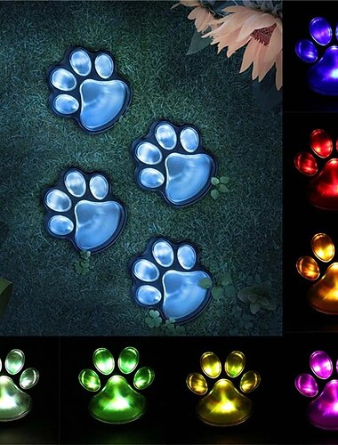 отпечаток лапы солнечные уличные фонари солнечные фонари наружные водонепроницаемые огни собачьей лапы (набор из 4) кошачьи щенки животные садовые фонари дорожка лапа лампа освещение дорожки для   отпечаток лапы солнечные уличные фонари солнечные фонари наружные водонепроницаемые огни собачьей лапы (набор из 4) кошачьи щенки животные садовые фонари дорожка лапа лампа освещение дорожки для