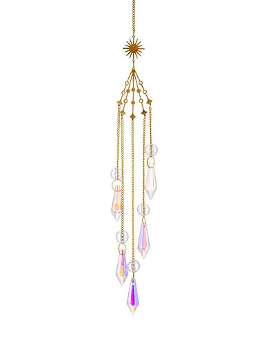  Suncatcher Kristall-Windspiele – Sonnenfänger für den Innenbereich, Fenster, Tropfen, Kristallperlen, Prisma, Sonnenfänger, Garten, Außendekoration, hängende Dekoration für die Decke, Küche, Lichtfänger