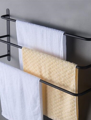  Toallero de pared de acero inoxidable de 3 niveles, estante de almacenamiento para barra de toallas para baño, toallero de 45/60cm, toallero, colgador de toallas