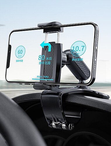  حامل هاتف لوحة أجهزة القياس في السيارة العالمي حامل الهاتف المحمول للسيارة ونظام تحديد المواقع وقوس قابل للتعديل 360 للهاتف المحمول حامل ملحقات السيارة