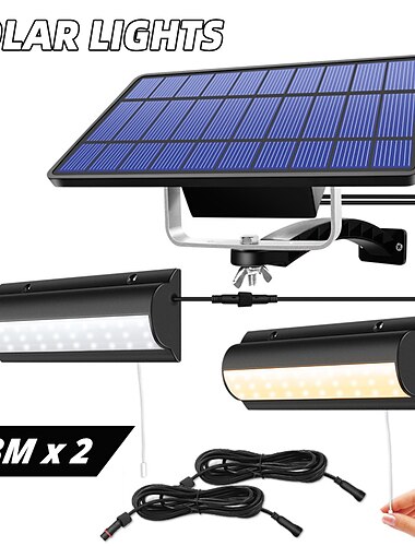  LED Außenwandleuchte Solarlampen Solarleuchte Außenpendelleuchte Automatischer Sensorschalter Doppelkopf-Gartenleuchten für Gärten, Innenhöfe usw.