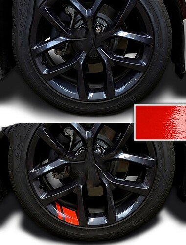  6 x Universal-Auto-Felgen-Vinyl-Aufkleber, reflektierende Hash-Mark-Streifen, Rennradnaben-Aufkleber, Raddekor