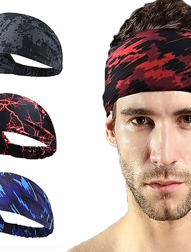  Herr 1 st pannband Svettband sport pannband Bandana Hårband Andningsfunktion Mjuk Svettavvisande Mask Streetwear Fritids-