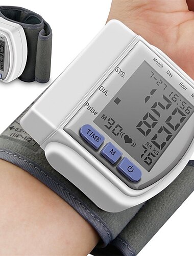  Automatic Blood Pressure Monitor Digital Wrist Blood Pressure Machine Cuff BP Detector With Large Display Voice With Carrying Case