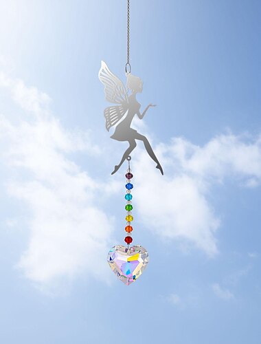  Fee Engel Pixie Sonnenfänger Kristall Fantasie Sonnenfänger Prinzessin Geschenk Prisma Rückspiegel Autoanhänger Regenbogenmacher Brautjungfer
