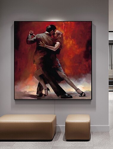  Paar tanzen Tango Öl keuchend 100% handgemaltes Gemälde tanzende Tänzerin Figur Wandkunst Gemälde für Wohnwanddekoration