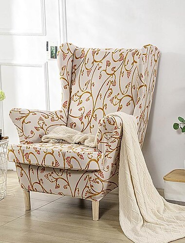  husă pentru scaun cu spătar cu aripi elastic huse scaun cu aripă cu husă de pernă spandex jacquard huse pentru fotoliu cu spate pentru scaun ikea strandmon