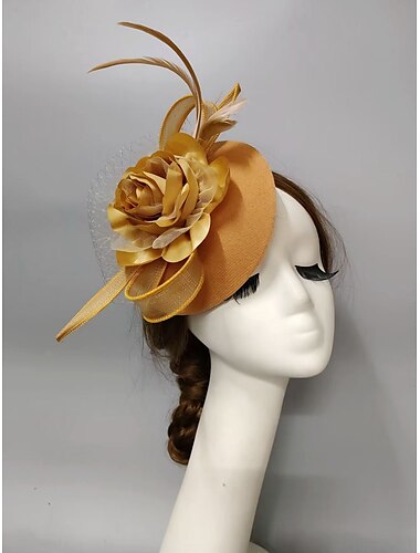  fascinators ケンタッキーダービー帽子帽子かぶと羽ネットベール帽子秋結婚式レディースデーカクテルロイヤルアストコットキャップ花かぶと帽子