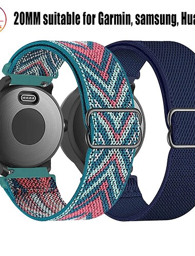 Uhrenarmband für Garmin Forerunner 265 255 Active 5 Venu 3 2 Plus Vivoactive 4 3 Vivomove Sport Approach S42 S40 20mm 22mm Nylon Ersatz Gurt 20mm 22mm Elasthan Sport Loop Armband