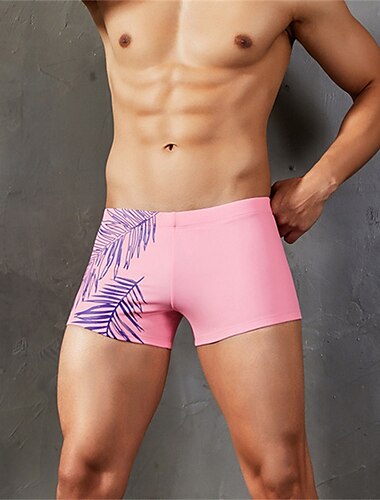  Herren Bademode Badehosen Elastische Taille Bedruckt Pflanzen Grafik-Drucke Atmungsaktiv Weich Outdoor Casual Täglich Hawaiianisch Stilvoll Schwarz Weiß Mikro-elastisch