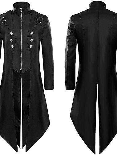  Punk & Gothic Mittelalterlich Steampunk Mantel Trenchcoat Ren Faire Pestdoktor Herren Steampunk Maskerade St. Patrick's Day Alltagstauglich Erwachsene Mantel
