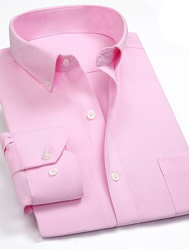  Herren Hemd Oberhemd Oxford Hemd Plaid Hochzeit Büro & Karriere Hellrosa Hellblau Schwarz Weiß Kurzarm Umlegekragen Frühling & Herbst Bekleidung Bedruckt