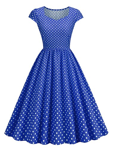  Pois Retrò Vintage Anni 1950 Abito Swing Vestito Svasato A Pois Per donna Carnevale Mascherata Casual Quotidiano Addio al Nubilato Adulti Vestito Abiti per il ritorno