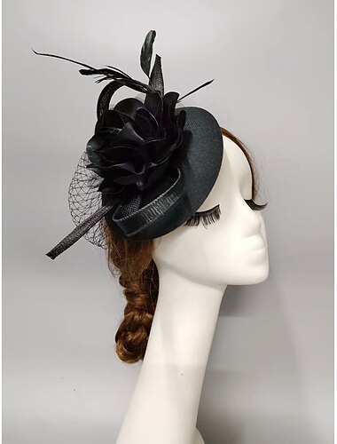  Fascinators Kentucky Derby Hut Kopfbedeckung Kopfbedeckung Federn Netzschleier Hut Herbsthochzeit Damentag Cocktail Royal Astcot mit Kappe Blumenkopfbedeckung Kopfbedeckung