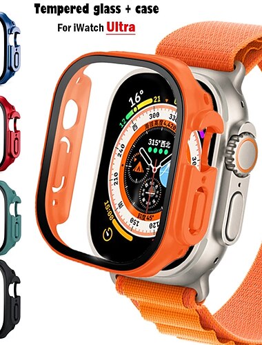  Horlogekast met schermbeschermer Compatibel met: Apple Watch Ultra 49mm / Series 8 7 41mm 45mm / Series 6 5 4 SE 40mm 44mm / Series 3 2 1 38mm 42mm Schokbestendig Harde pc Horloge Deksel