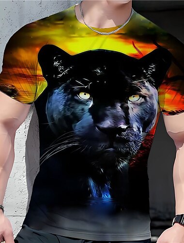  Men's Graphic Animal Tiger T shirt Tee Short Sleeve T shirt 3D Print Crew Neck Shirt Vintage Fashion Designer Outdoor Casual Daily Black White Brown Spring & Summer Clothing Apparel S M L XL 2XL 3XL