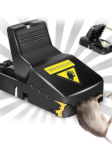  trampa para ratones, trampas para ratas pequeñas, receptor para ratones con taza de cebo desmontable para el hogar en interiores y exteriores