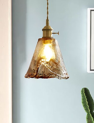  LED-Pendelleuchte Mini-Glas-Kupfer-Pendel-Deckenleuchte mit Glasschirm Klarglas-Pendelleuchte für Schlafzimmer Wohnzimmer Esszimmer Küche
