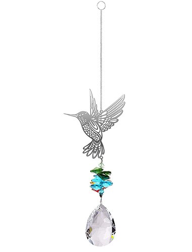  Sonnenfänger Kolibri Kristall Sonnenfänger Kristall Anhänger Beleuchtung Anhänger Garten Prismenkugel Dekoration