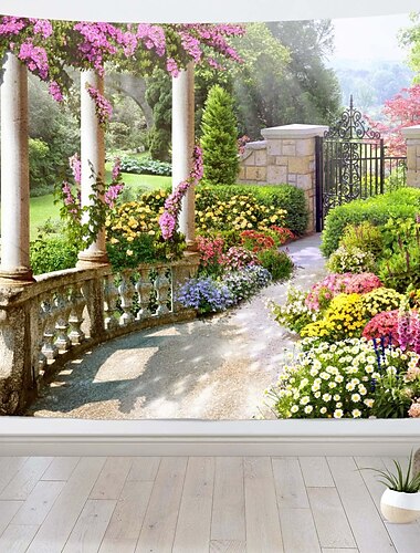  romantische lente geheime tuin hangend tapijt kunst aan de muur groot tapijt muurschildering decor foto achtergrond deken gordijn thuis slaapkamer woonkamer decoratie