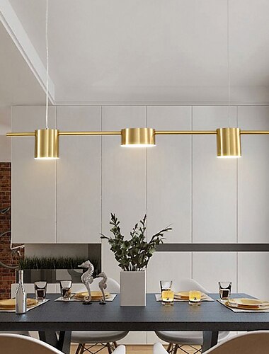  led pendelleuchte 150 cm liner design dimmbar 3/5/6 lichter kupfer aluminium acryl nordic style deaign esszimmer küchenleuchten 110-240v gold