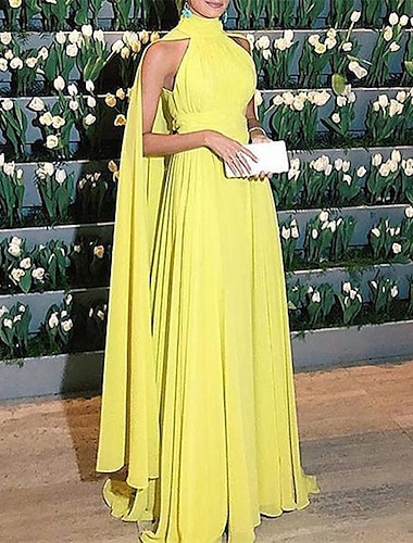 Robe de soirée A-Line plage élégante robe invité de mariage longueur sol sans manches haut capes en tulle avec froncé 2025