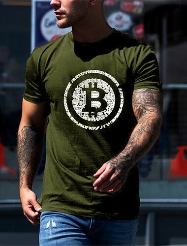  Herrars Bitcoin Crypto Grafisk T-Shirt Kortärmad Blockchain Kretskort Design