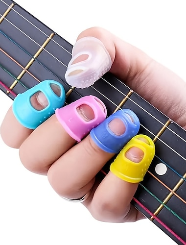  10 pièces/ensemble doigts dés à coudre manches anti-brûlure silicone gants jouant guitare doigts protection bricolage artisanat gant couture cuisine outil