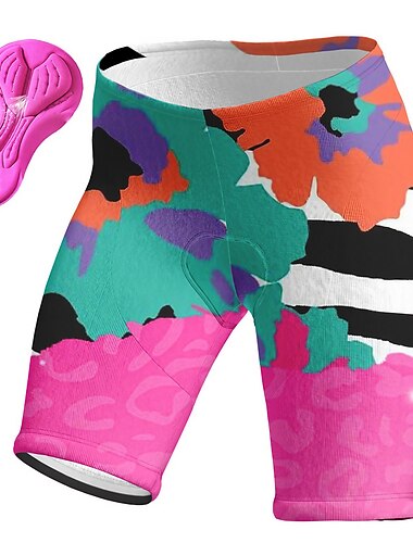  Per donna Grafico Pantaloncini da ciclismo Bicicletta Pantaloncini imbottiti / Fondello Pantaloni Mountain Bike MTB Ciclismo su strada Gli sport Cuscinetto 3D Ciclismo Asciugatura Rapida Traspirante