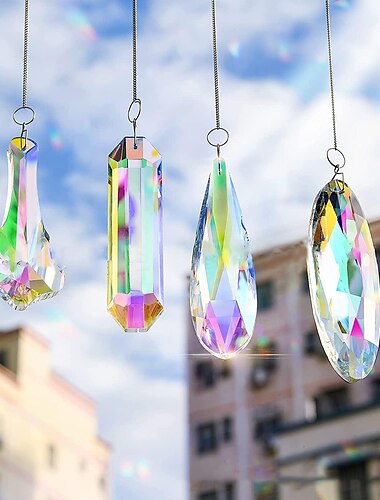  Campanelli Eolici Di Cristallo Acchiappasole - Decorazioni Per La Casa All'aperto Da Giardino Decorazioni Da Appendere Per Acchiappaluce Da Cucina A Soffitto