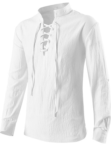  Mittelalterlich Steampunk 17. Jahrhundert Bluse / Hemd Ren Faire Pirat Wikinger Elfen Herren Seeräuber Fantasie Maskerade Alltagstauglich Erwachsene Hemd