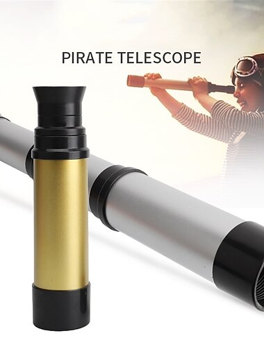  Télescope monoculaire zoomable de poche vintage de 35 mm cadeaux légers de verre d'espion de pirate pour enfants enfants camping en plein air advanture