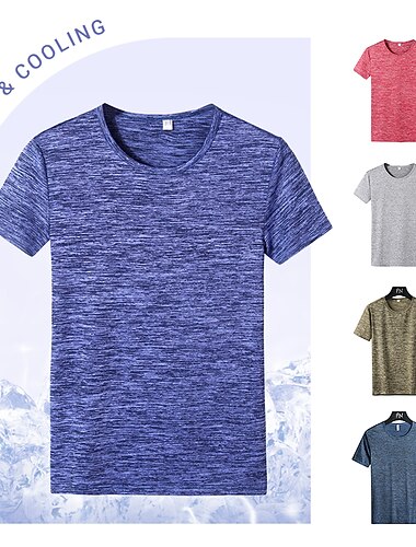  Herren T Shirt Feuchtigkeitsableitende Hemden Kurzarm Rundhalsausschnitt Frühling & Sommer Einfach Mode Designer Lässig Straße Ferien Strand Drak Grau Blau Rot Top T-Shirt für Herren