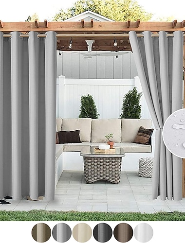  waterdichte outdoor gordijn privacy, schuifdeuren terras gordijn boerderij gordijnen, pergola gordijnen doorvoertule voor tuinhuisje, balkon, veranda, feest, hotel, 1 paneel