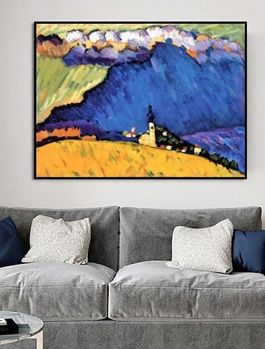  Pintura al óleo hecha a mano lienzo arte de la pared decoración famoso wassily kandinsky paisaje abstracto para la decoración del hogar enrollado sin marco pintura sin estirar