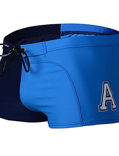  Herren Bademode Badeshorts Badehosen Druck Patchwork Buchstabe Atmungsaktiv Weich Outdoor Lässig Täglich Hawaiianisch Stilvoll Weiß Königsblau Mikroelastisch