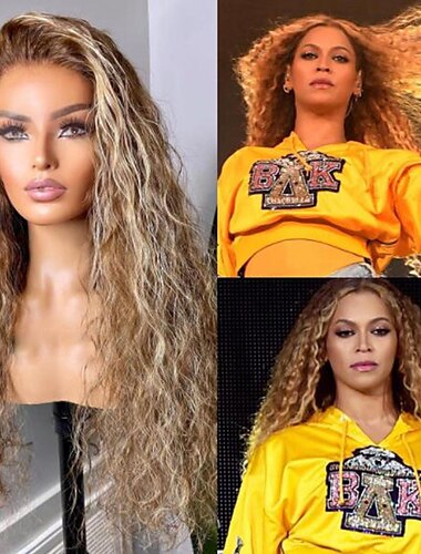  Pelucas frontales de encaje con reflejos rubios brasileños vírgenes Pelucas delanteras de encaje transparente hd de cabello humano con ondas de agua