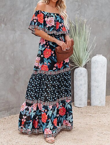  Damen Kleid Elegant und luxuriös Boho Kleid