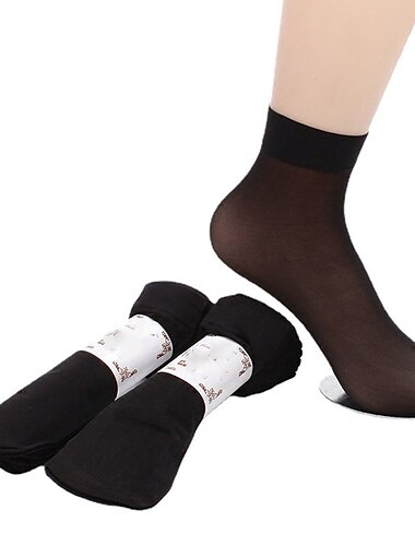  Täglich 10 Paar Knöchelsocken für Damen, niedrig geschnittene Socken für Zuhause, Arbeit, Alltag, einfarbig, Spandex, einfach, lässig