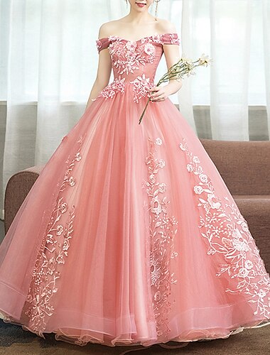  balklänning quinceanera klänningar prinsessklänning röd grön klänning quinceanera golvlängd ärmlös off shoulder polyester med applikationer klänning för att imponera 2025