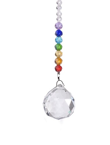  Vogelabwehrwerkzeug für Gartenpflanzen, klare hängende Kristalle, Regenbogen-Sonnenfänger, Prismenanhänger mit bunter Kette für Haus- und Gartendekoration