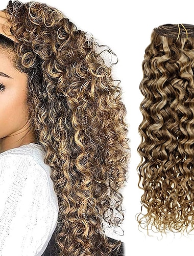  naturel bouclés clip dans les extensions de cheveux remy cheveux humains 22 pouces de long clip dans les extensions de cheveux bouclés cheveux humains blonde surligné brun bouclé clip dans de vrais
