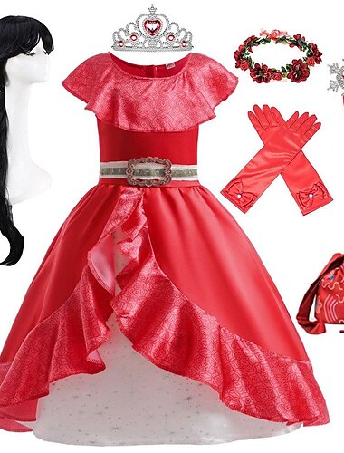  Elena von Avalor Märchen Prinzessin Elena Kleid Outfits Aktiv Süß Film Cosplay for Mädchen Kinder