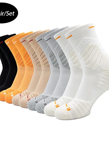  Homens 3 pares Meias Esportivas Meias Equipe Preto Branco Cor Tecido Casual Diário Média Verão Primavera Outono à moda Tradicional / Clássico
