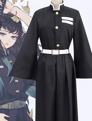  デーモンスレイヤー：キメツのヤイバ トキトムイチロウ アニメ系 コスプレ衣装 セット コスプレスーツ かつら カーニバル マスカレード かつら コスチューム 用途 女性用 成人