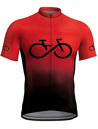  Herren Radtrikot fahrradbekleidung Fahrradtrikot Kurzarm Fahhrad Trikot Shirt mit 3 Gesäßtaschen MTB Mountain Rennrad Atmungsaktiv Schnelltrocknend Feuchtigkeitsableitung Reflexstreiffen Schwarz Rot