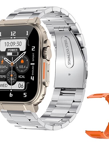  iMosi A70 Smartwatch 1.96 Zoll Smartwatch Fitnessuhr Bluetooth Schrittzähler Anruferinnerung AktivitätenTracker Kompatibel mit Android iOS Damen Herren Freisprechanlage Wasserdicht Mediensteuerung