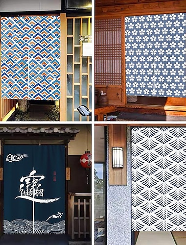  konyhai függönyök ajtófüggönyök kárpit dekoráció, japán noren ajtófüggöny panel, térelválasztó tornáchoz nappali iroda hálószoba terasz
