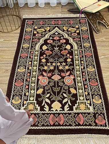  Gold Line Teppich muslimischer Gebetsteppich Baumteppich Blumenteppich Wohnzimmer Schlafzimmer Teppich